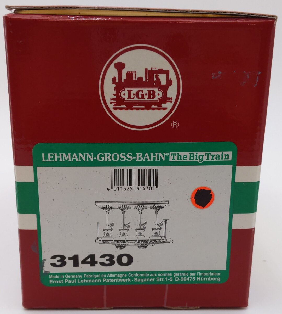 LGB 31430 G Scale Trolley Car w/Custom Light VG/Box