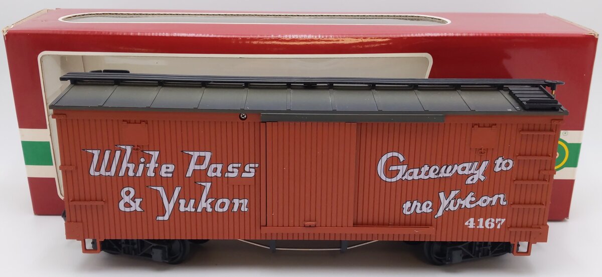 LGB 4167 G Scale White Pass & Yukon Wood Boxcar VG/Box