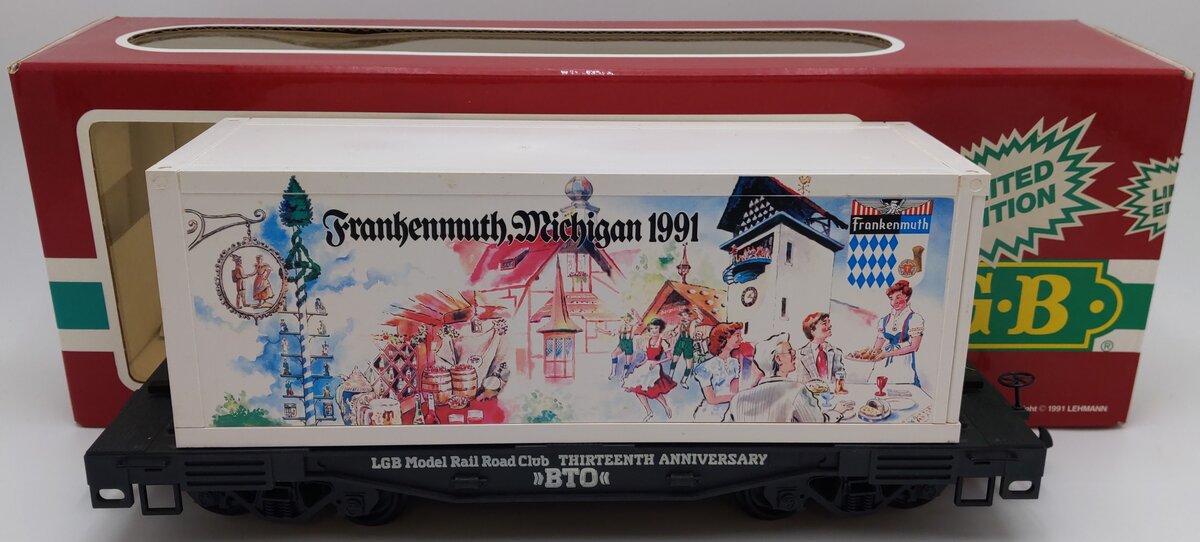 LGB 4085 CC Limited Edition Frankenmuth Flatcar w/Container VG/Box