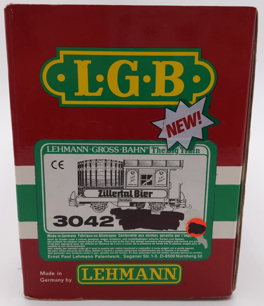 LGB 3042 G Scale Zillertal Bier Barrel Car VG/Box
