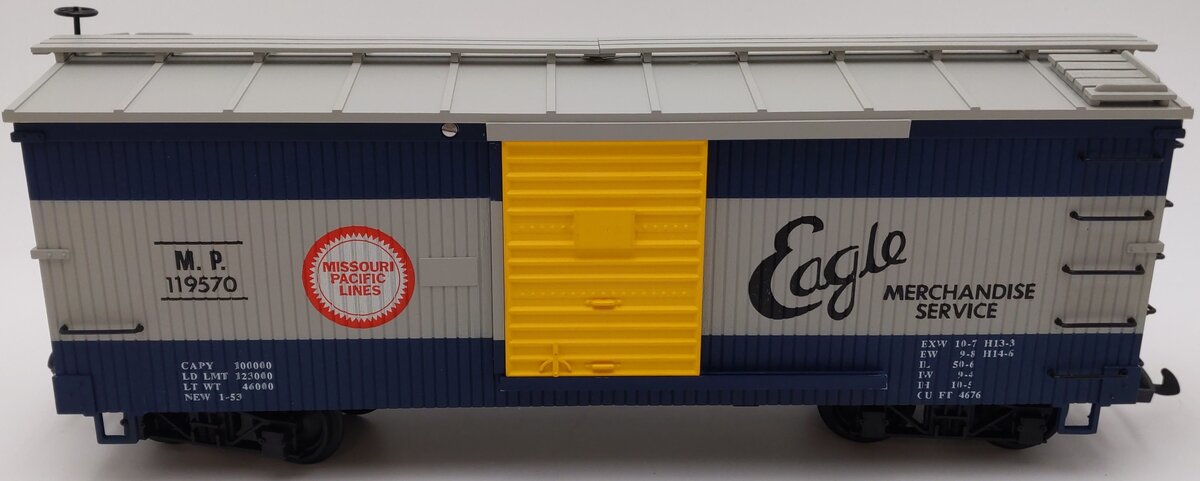 USA Trains R-1957 G Gauge Missouri Pacific Boxcar #119570 EX/Box