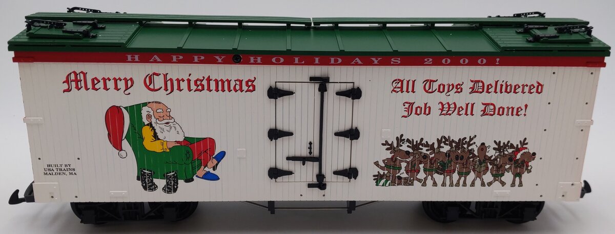 USA Trains R13018 G 2000 Christmas Reefer Car LN/Box