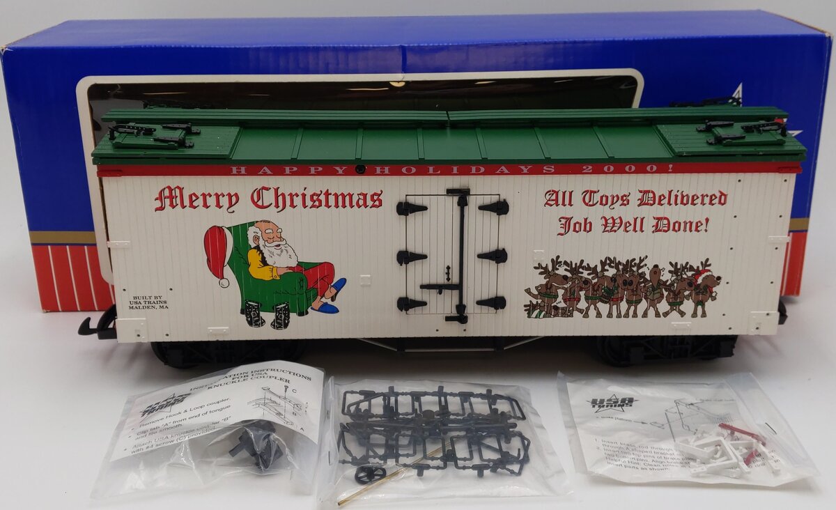 USA Trains R13018 G 2000 Christmas Reefer Car LN/Box