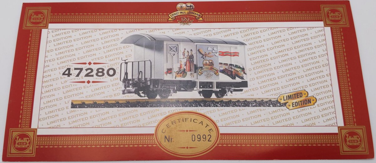 LGB 47280 120th Anniversary Boxcar EX/Box
