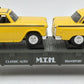 MTH 30-7625 O Gauge MTH Auto Transport Flatcar w/ Ertl Checker Cabs #1959 LN/Box