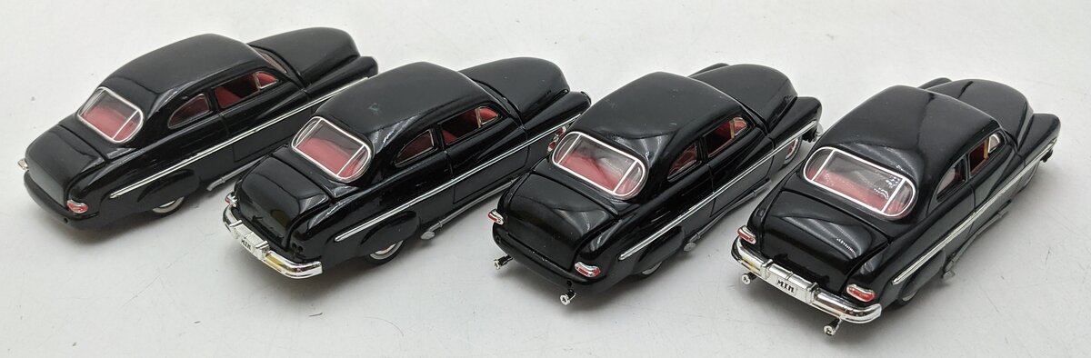 MTH 30-7682 O New York Central Auto Carrier #325 with (4) Ertl 1949 Mercurys VG/Box