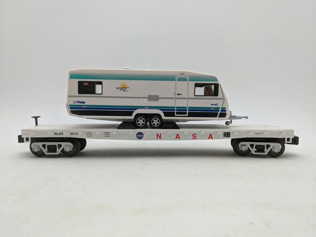 MTH 30-76535 NASA 50' Flatcar w/Camper EX/Box