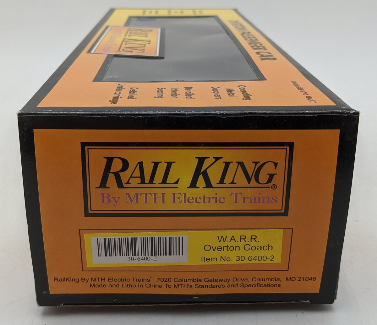 MTH 30-6400-2 O Gauge Western & Atlantic Railroad Overton Illuminated Coach LN/Box