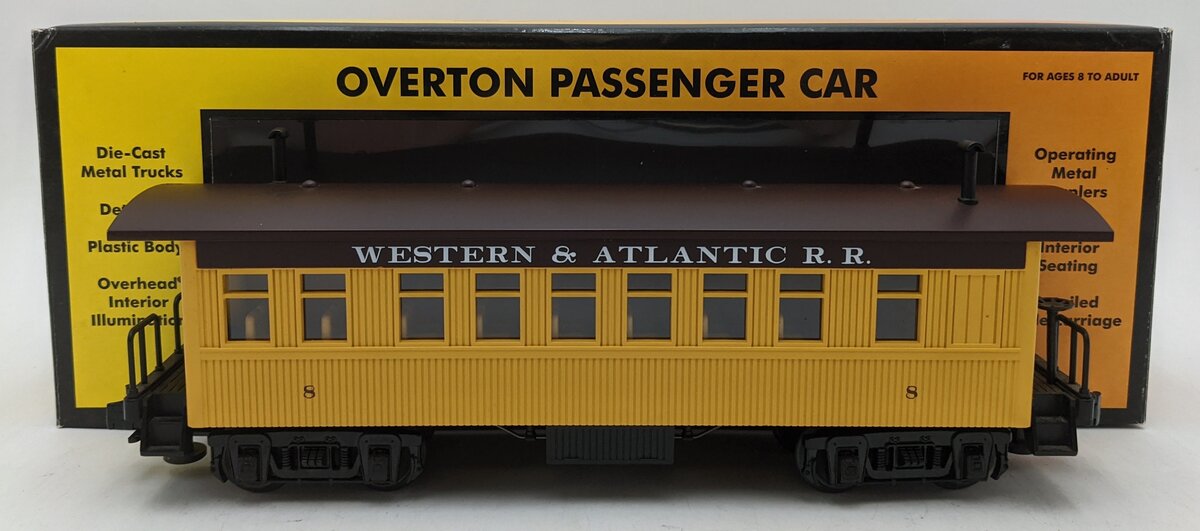 MTH 30-6400-2 O Gauge Western & Atlantic Railroad Overton Illuminated Coach LN/Box