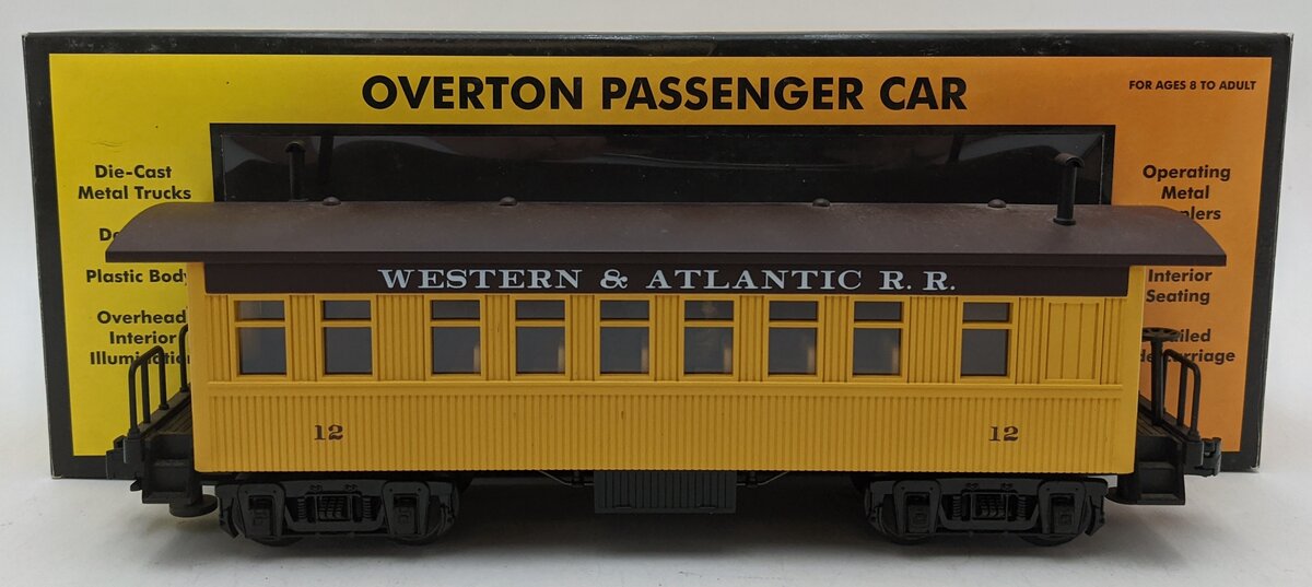 MTH 30-6400-1 O Gauge Western & Atlantic Railroad Overton Illuminated Coach LN/Box