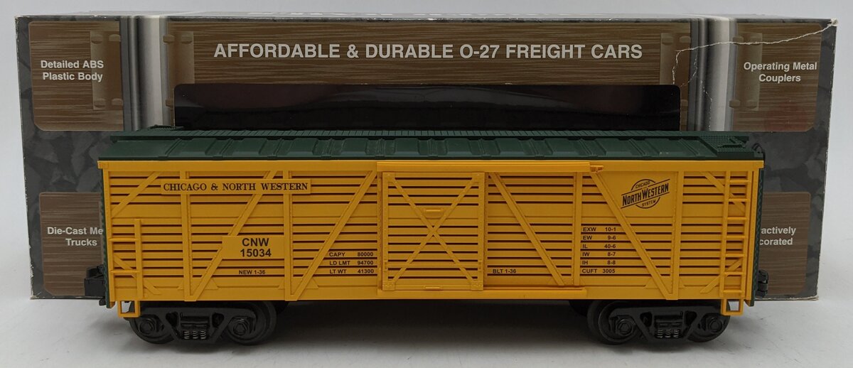 MTH 33-7702 O Gauge Chicago & Northwestern Stock Car #15034 LN/Box