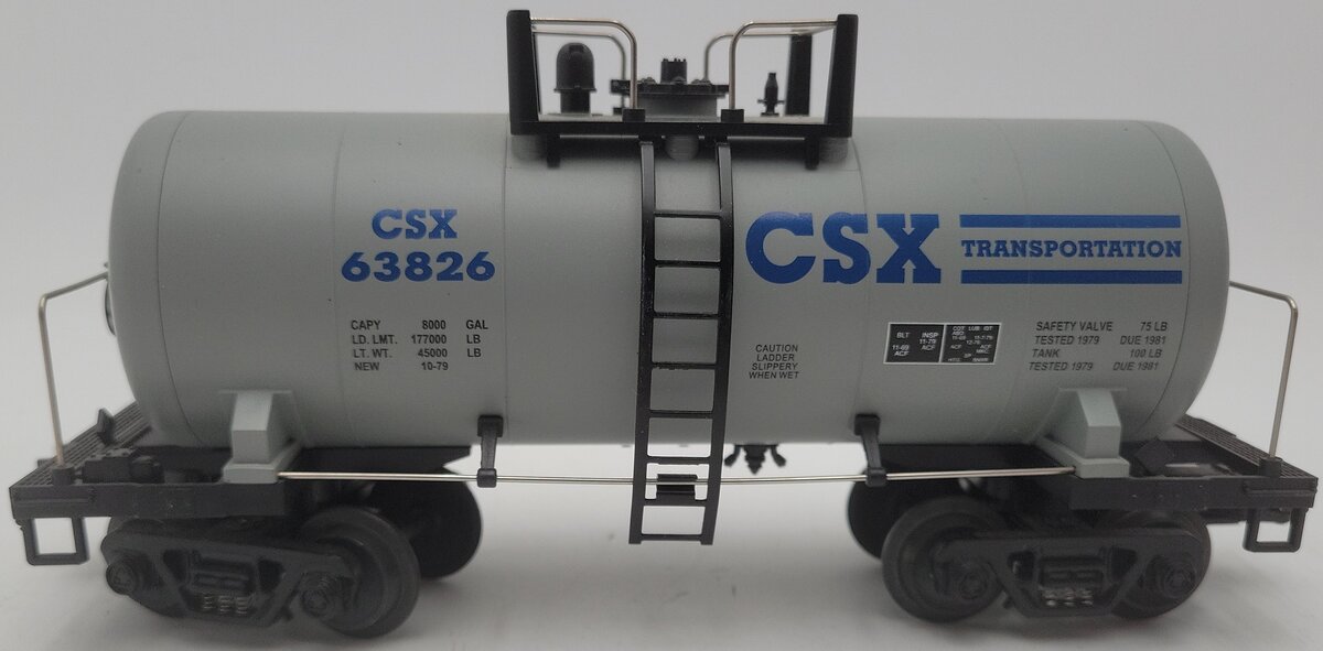 MTH 20-96003 O Gauge CSX 8000 Gallon Single Dome Tank Car #63826 EX/Box