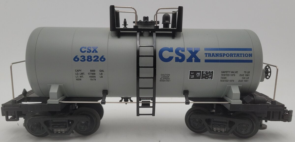 MTH 20-96003 O Gauge CSX 8000 Gallon Single Dome Tank Car #63826 EX/Box