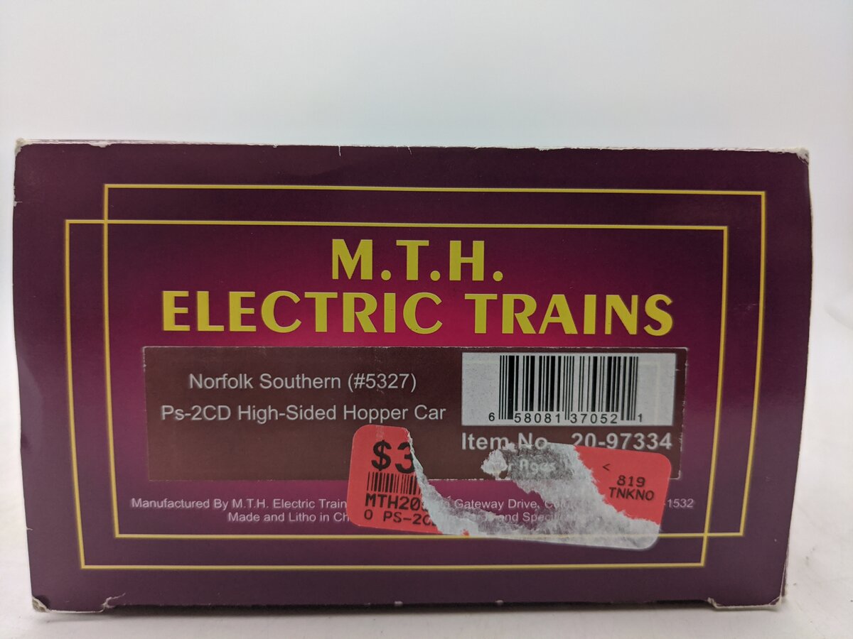MTH 20-97334 O Norfolk Southern PS-2CD High-Side Covered Hopper #5327 EX/Box