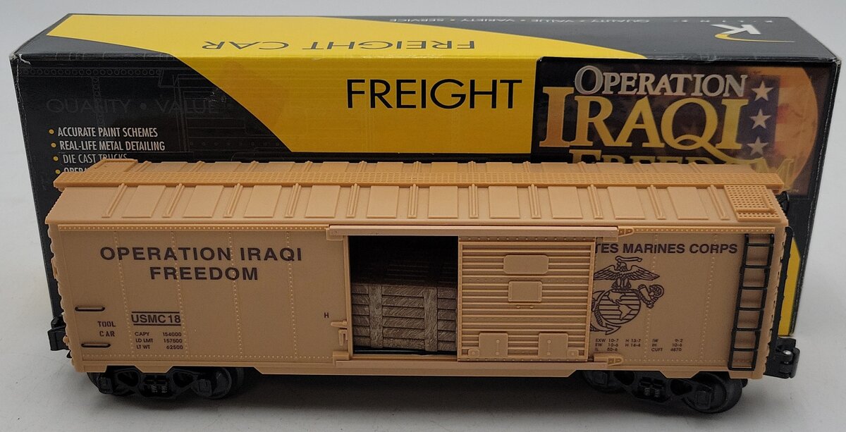 K-Line K641-8017 O Gauge Operation Iraqi Freedom Boxcar LN/Box