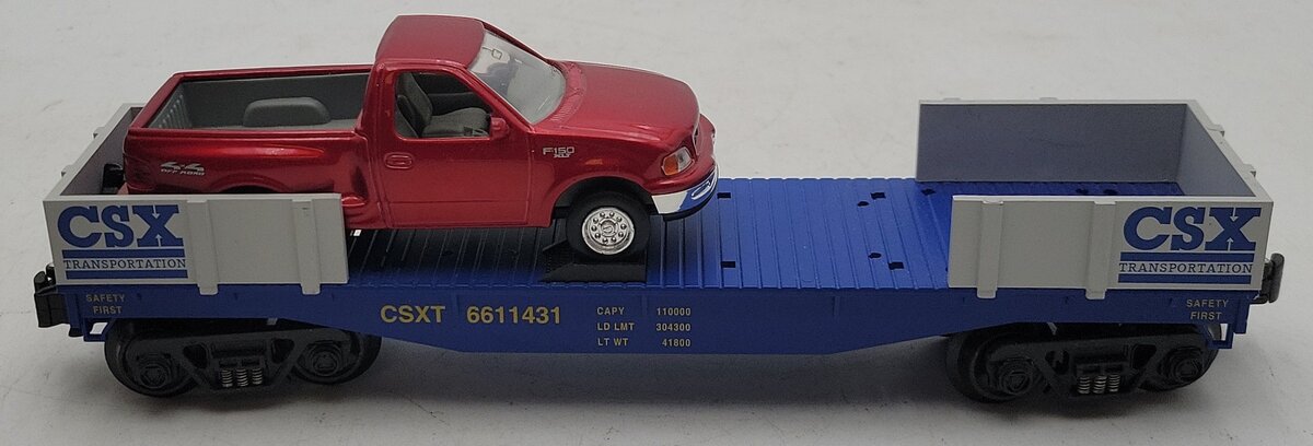 K-Line K661-1431 CSXT Flatcar w/98' Red Pickup & Figures LN/Box
