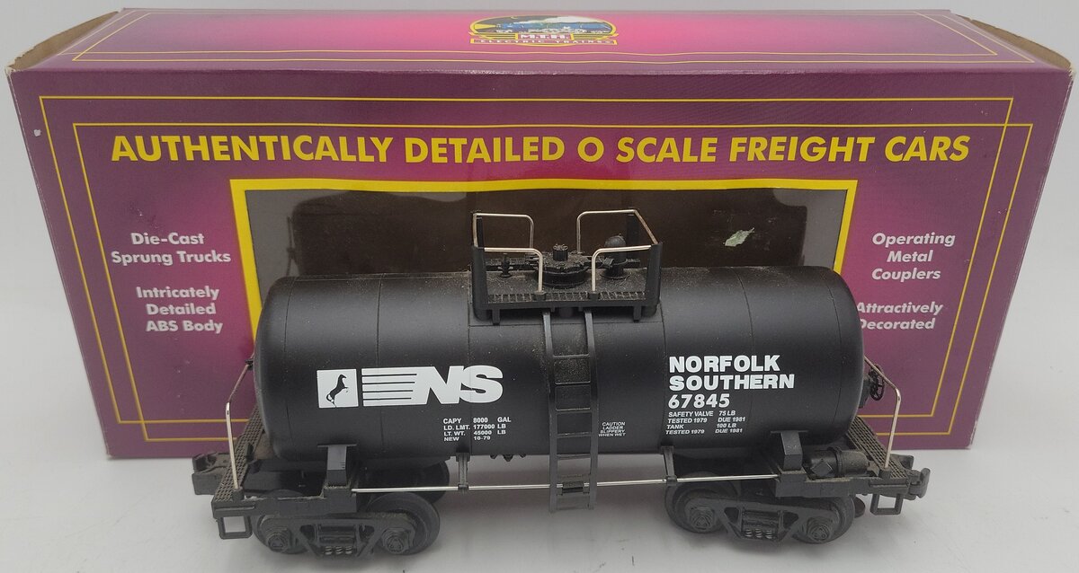MTH 20-9600L O Gauge Norfolk Southern 8000 Gallon Tank Car #67845 EX/Box