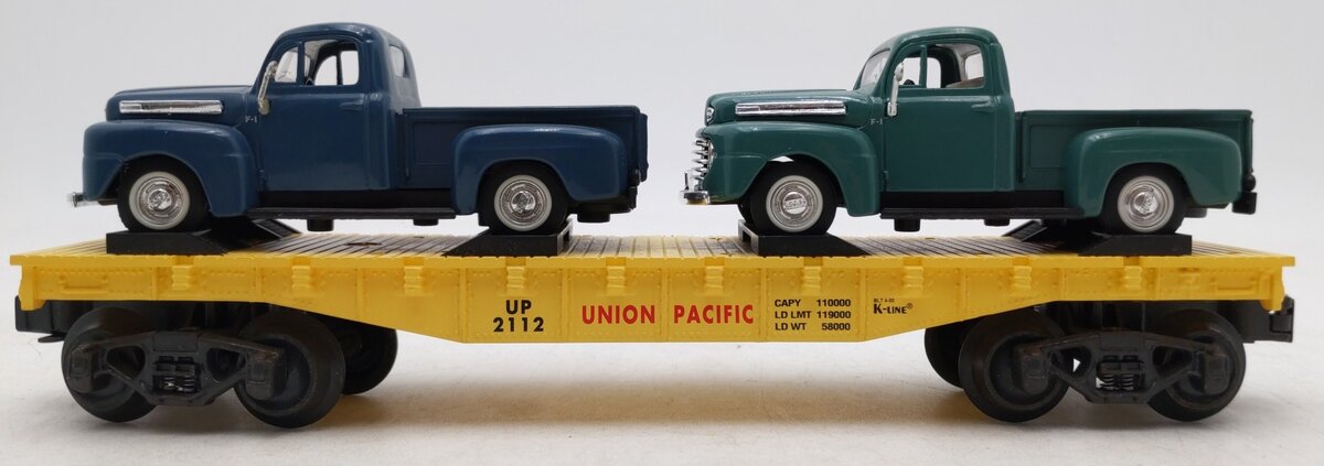 K-Line K661-2112 O Gauge Union Pacific Flat Car w/Autos #2112 LN/Box