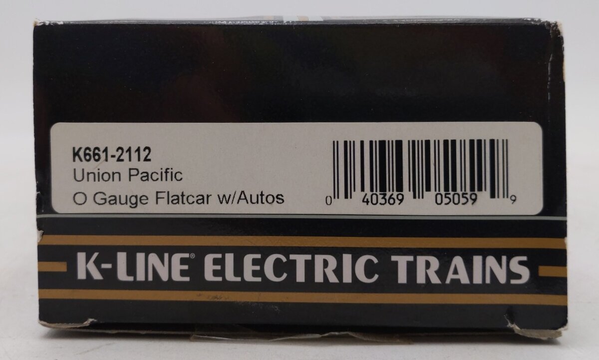 K-Line K661-2112 O Gauge Union Pacific Flat Car w/Autos #2112 LN/Box