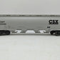 MTH 30-7540 O Gauge CSX 4-Bay Cylindrical Hopper Car #225360 EX/Box