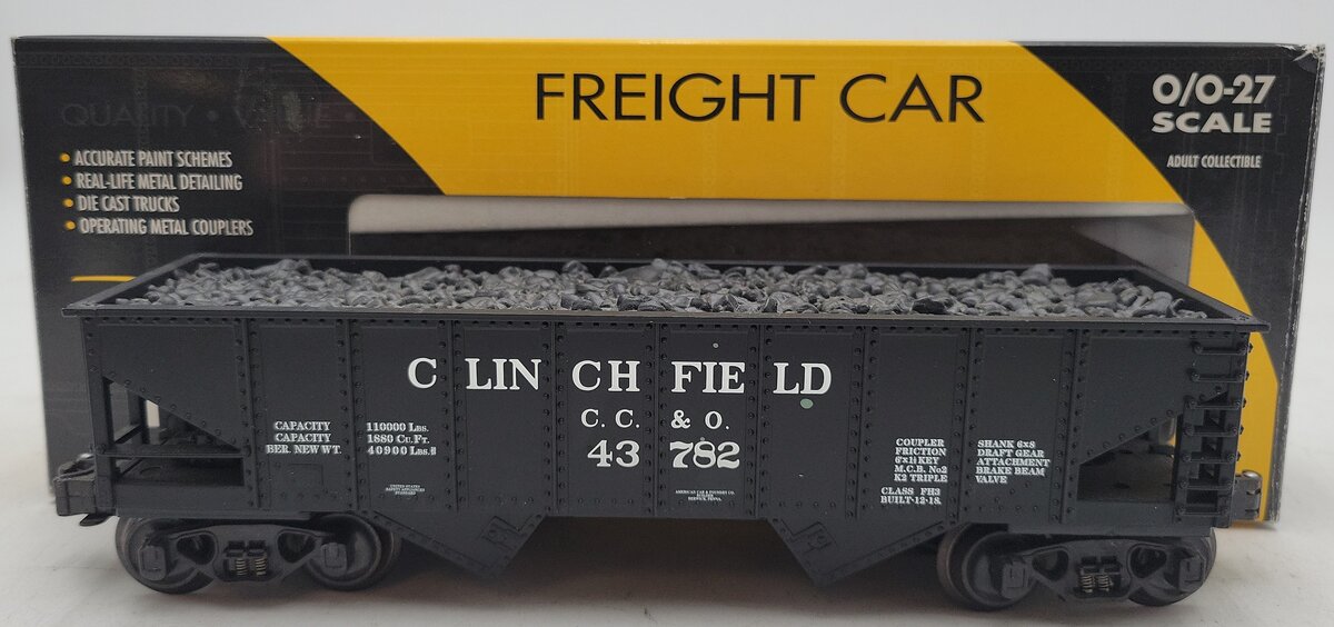 K-Line K622-33512 O Gauge Clinchfield Ribbed Hopper #43782 LN/Box