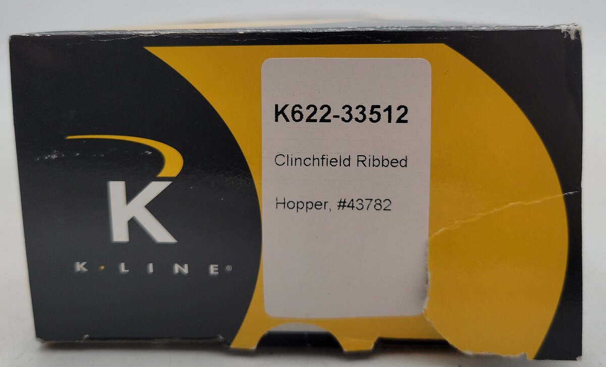 K-Line K622-33512 O Gauge Clinchfield Ribbed Hopper #43782 LN/Box