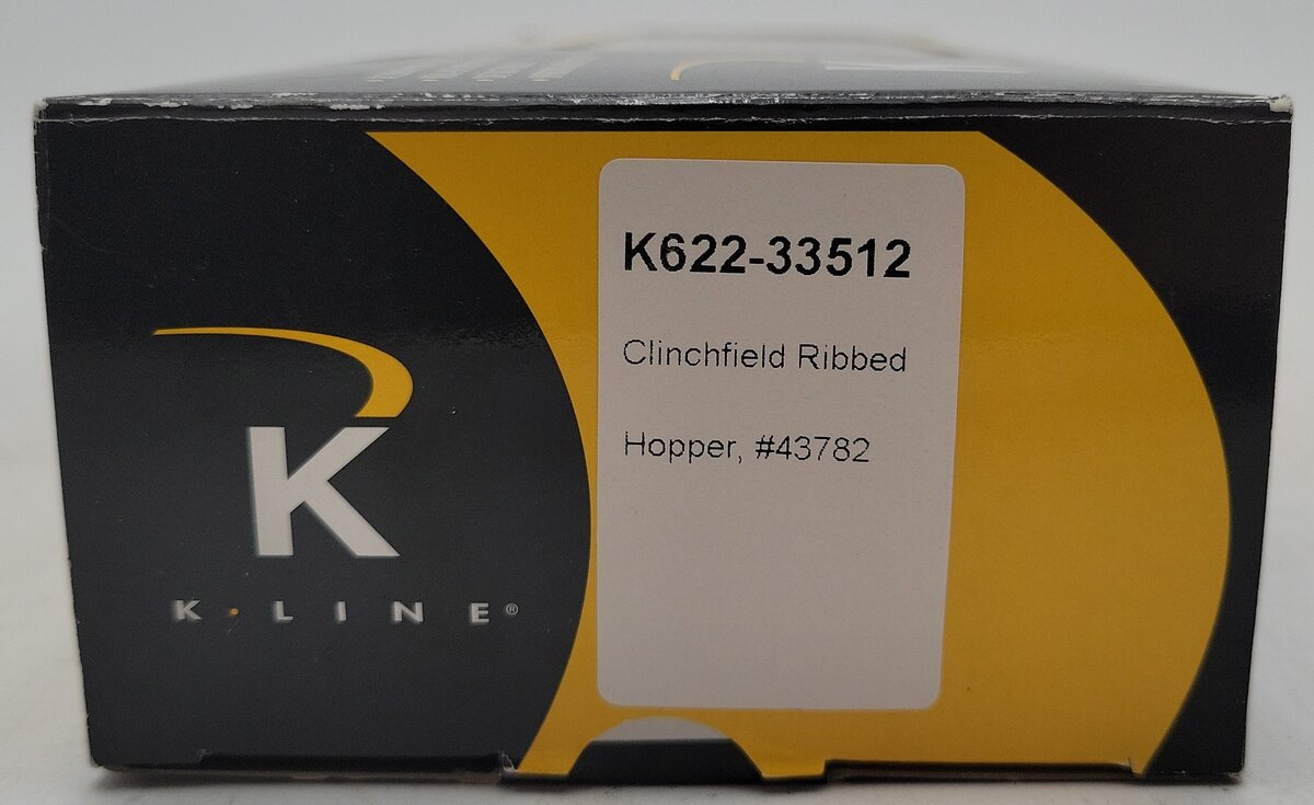 K-Line K622-33512 O Gauge Clinchfield Ribbed Hopper #43782 LN/Box