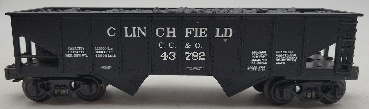 K-Line K622-33512 O Gauge Clinchfield Ribbed Hopper #43782 LN/Box