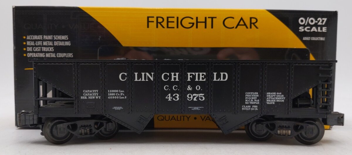 K-Line K622-33514 O Gauge Clinchfield Ribbed Hopper #43975 EX/Box