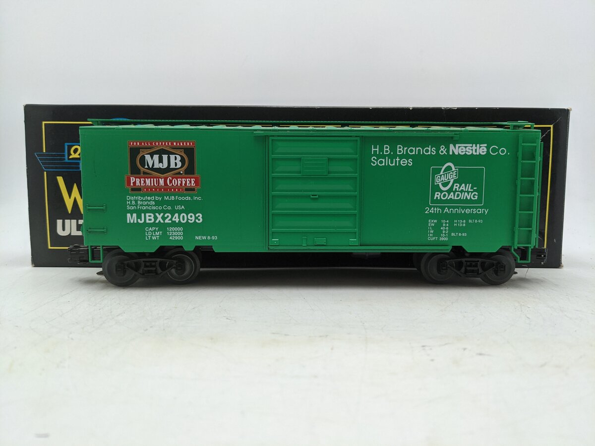 Weaver 24093 O Gauge MJB Coffee Boxcar (3-Rail) EX/Box