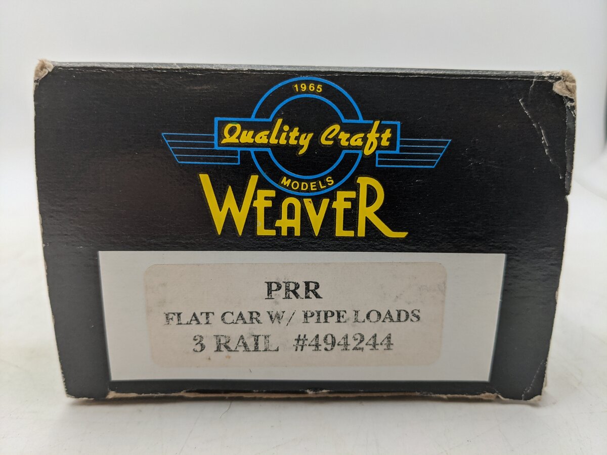 Weaver 491150 O Pennsylvania Bulkhead Flat Car #494244 EX/Box