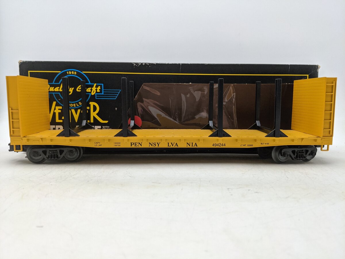 Weaver 491150 O Pennsylvania Bulkhead Flat Car #494244 EX/Box