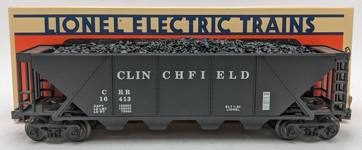 Lionel 6-16413 O Gauge Clinchfield 4-Bay Hopper with Coal Load EX/Box
