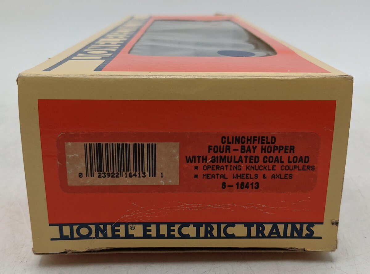 Lionel 6-16413 O Gauge Clinchfield 4-Bay Hopper with Coal Load EX/Box