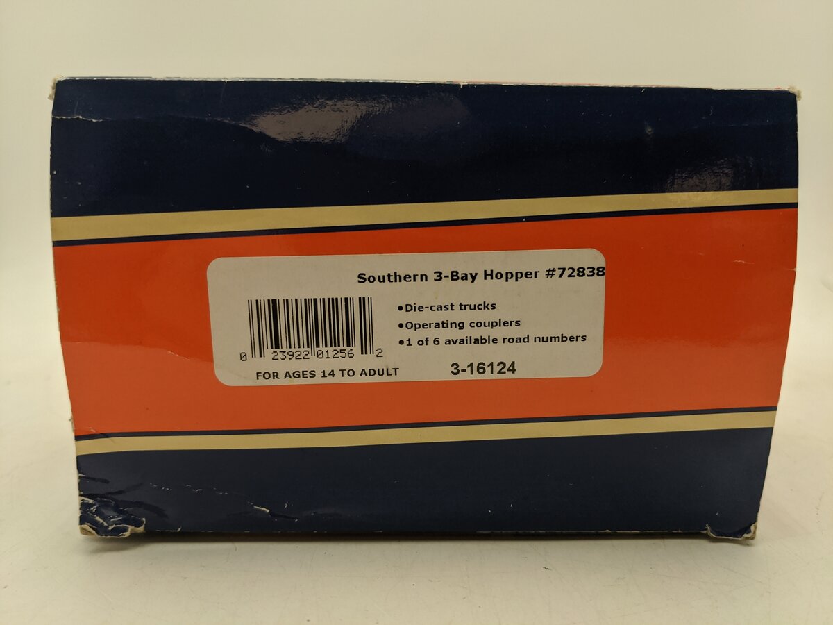 Lionel 3-16124 O Southern 3-Bay Hopper #72838 EX/Box