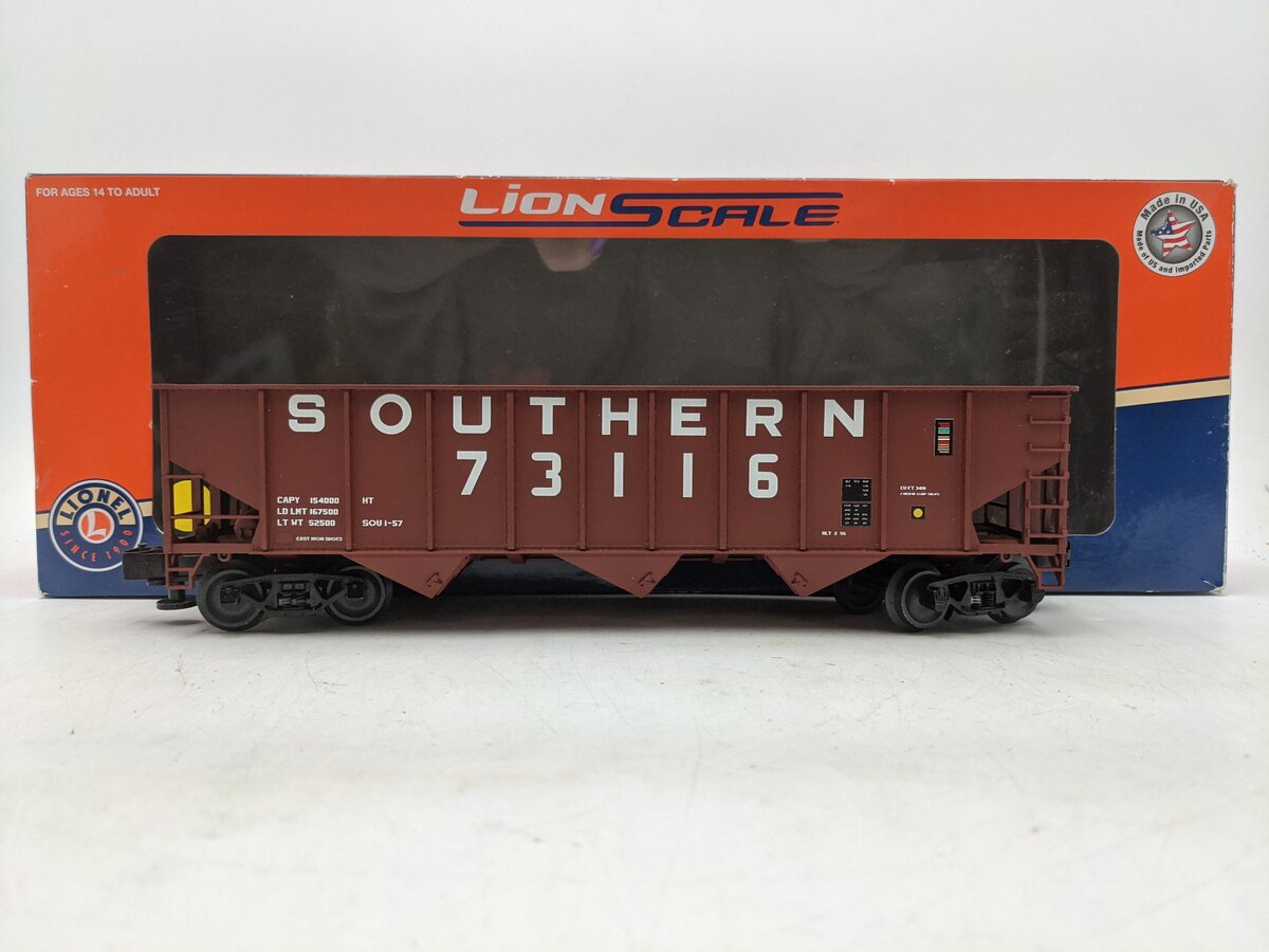 Lionel 3-16126 O Southern Railway 3-Bay Hopper #73116 EX/Box