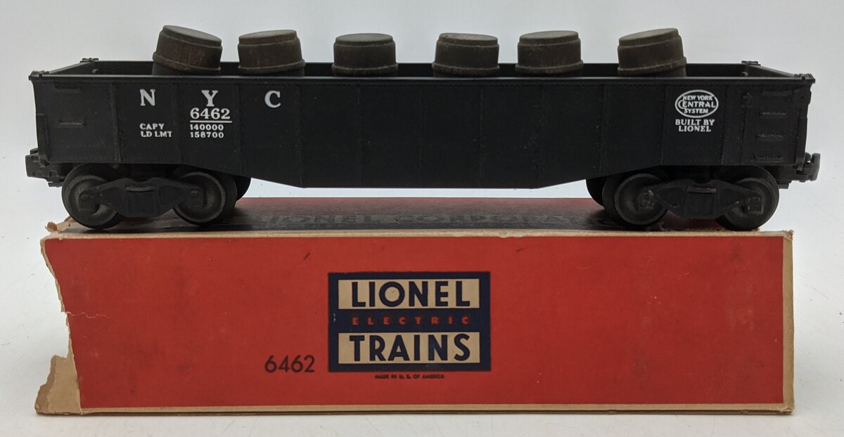 Lionel 6462 Vintage O New York Central Black Gondola VG/Box