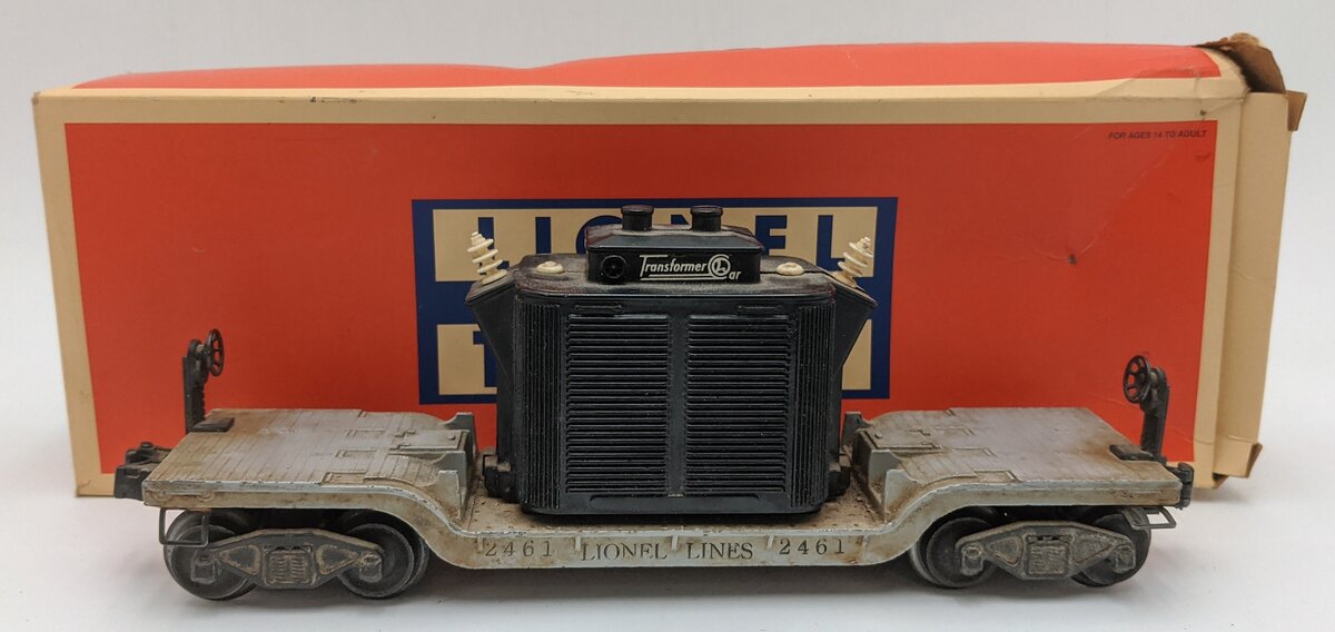 Lionel 6818 Vintage O Flatcar with Transformer VG/Box
