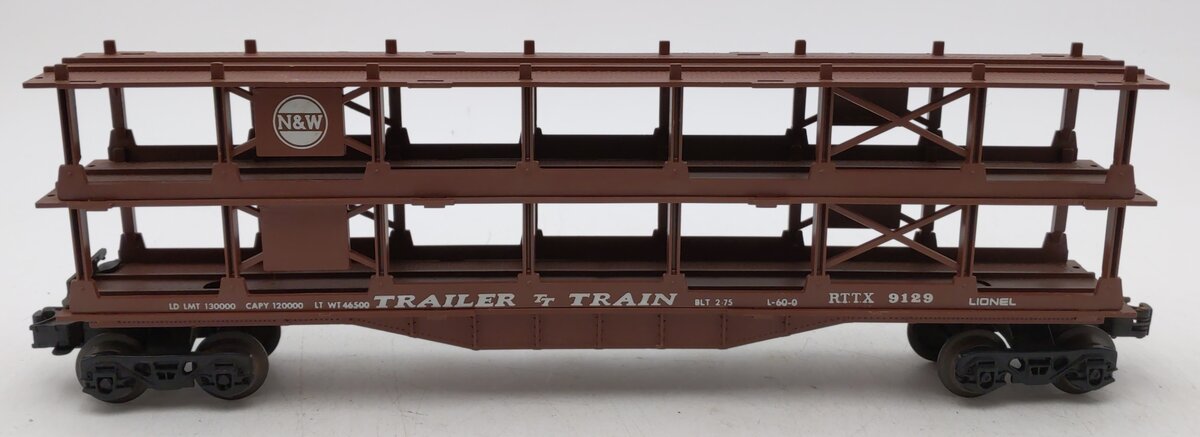 Lionel 6-9129 O Gauge Norfolk & Western Auto Carrier VG