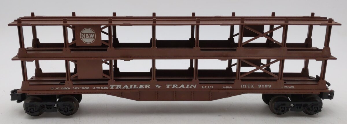 Lionel 6-9129 O Gauge Norfolk & Western Auto Carrier VG