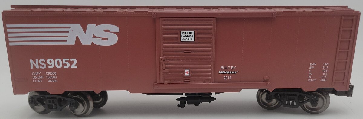 Menards 279-3820 O Norfolk Southern Boxcar #9052 EX/Box