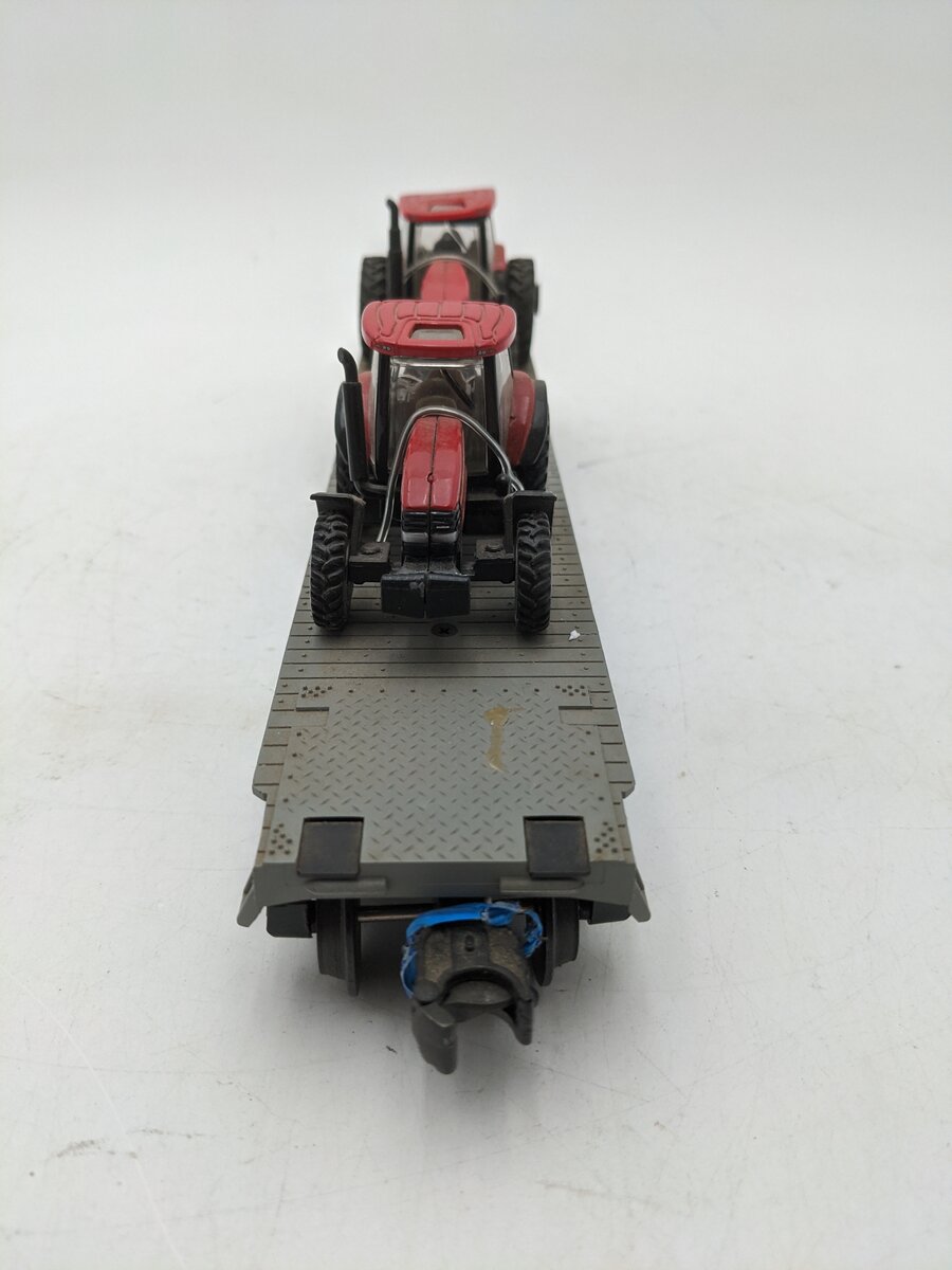 MTH 30-7616 O  Norfolk Southern Construction Flatcar w/ Case Tractors #60368 EX