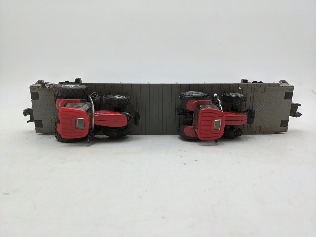 MTH 30-7616 O  Norfolk Southern Construction Flatcar w/ Case Tractors #60368 EX