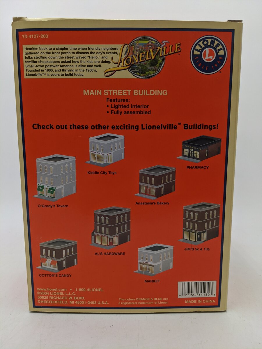 Lionel 6-34130 O Assembled 3-Story Jim's 5c And 10c Store Building EX/Box
