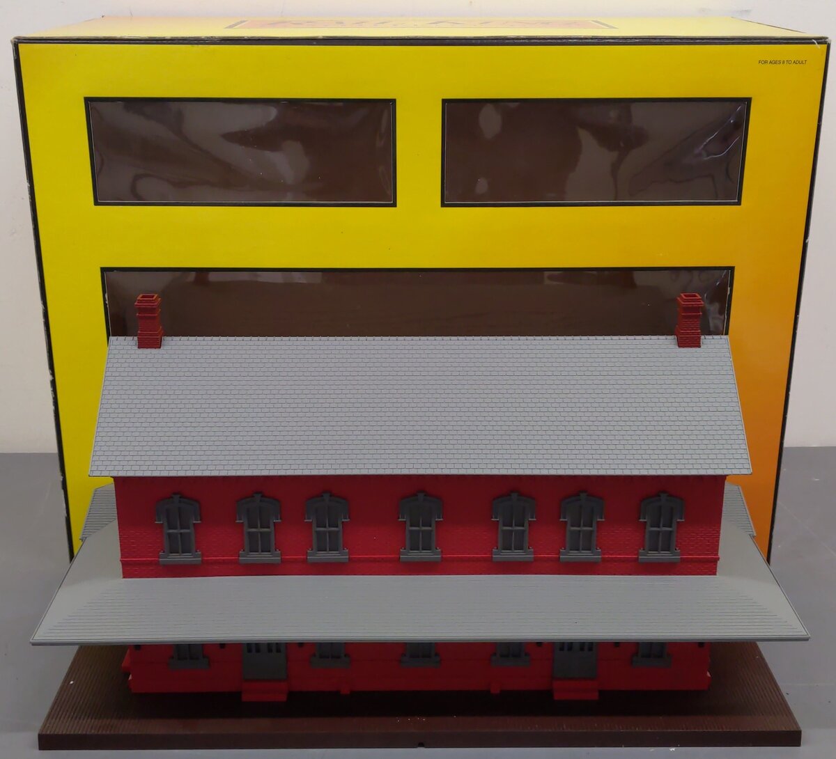 MTH 30-9014 O Gauge Red Stone Passenger Station with 2 Platforms EX/Box