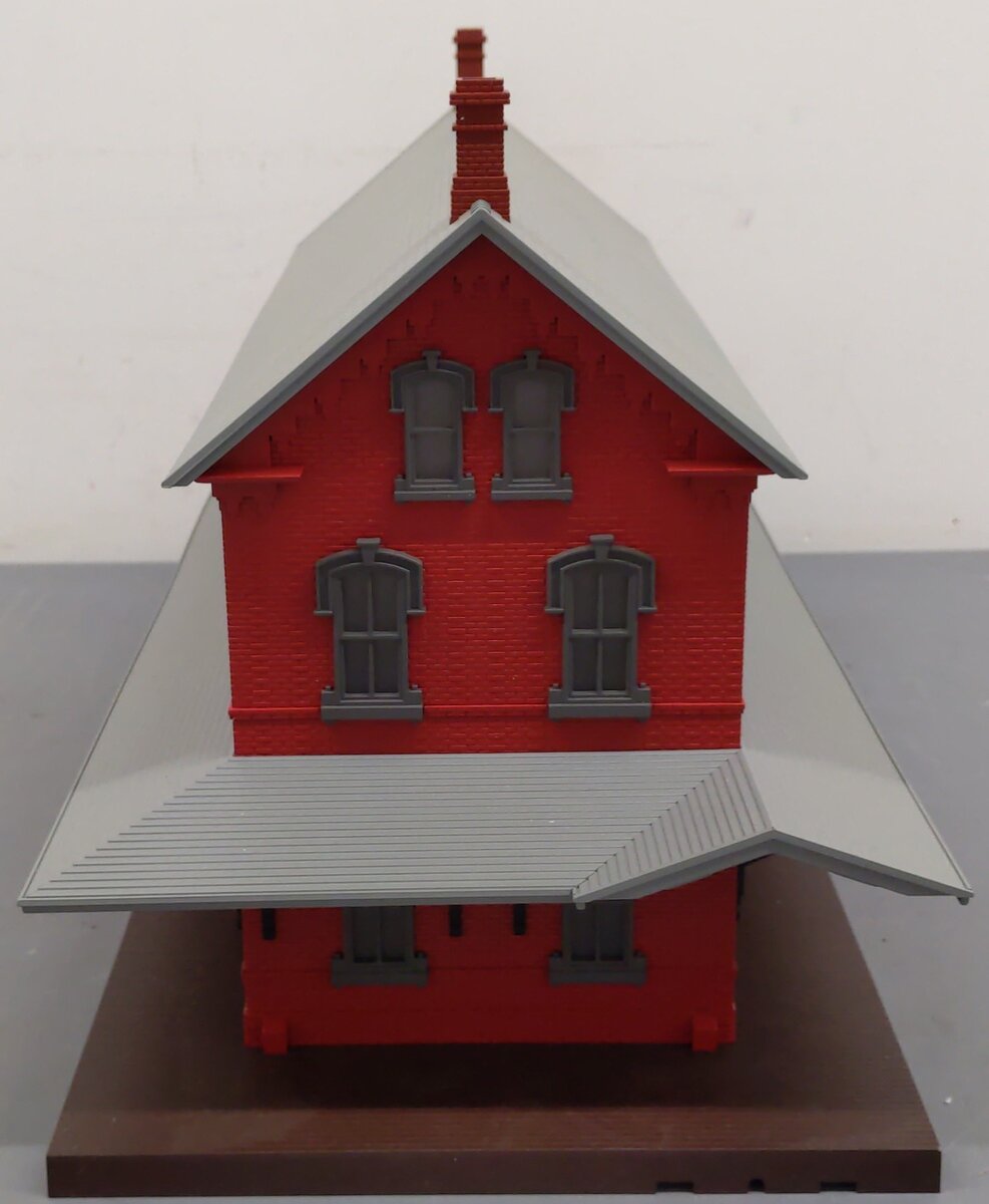 MTH 30-9014 O Gauge Red Stone Passenger Station with 2 Platforms EX/Box