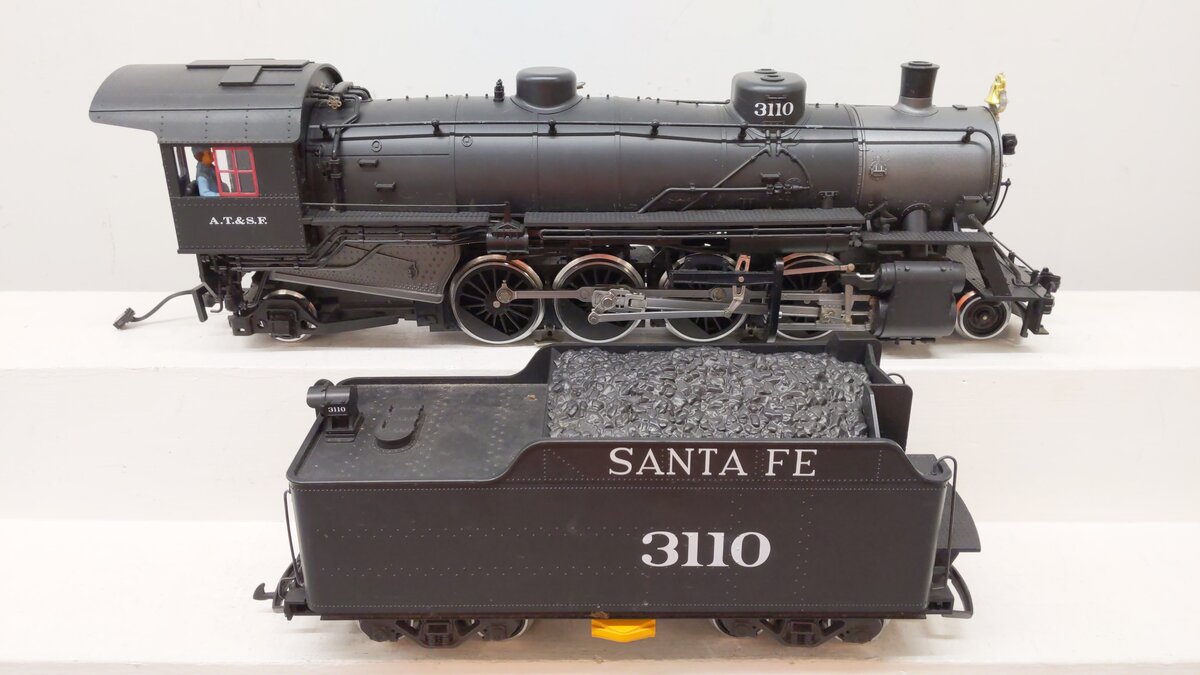 LGB 20872 G Santa Fe 2-8-2 Mikado Steam Locomotive & Tender #3110 with Sound EX
