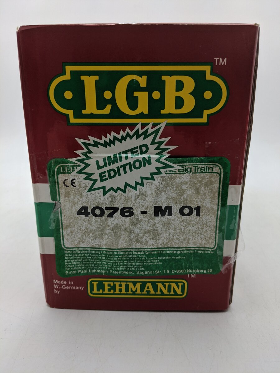 LGB 4076-M01 G Scale Burlington Hopper w/Coal Load #4076 - Metal Wheels VG/Box
