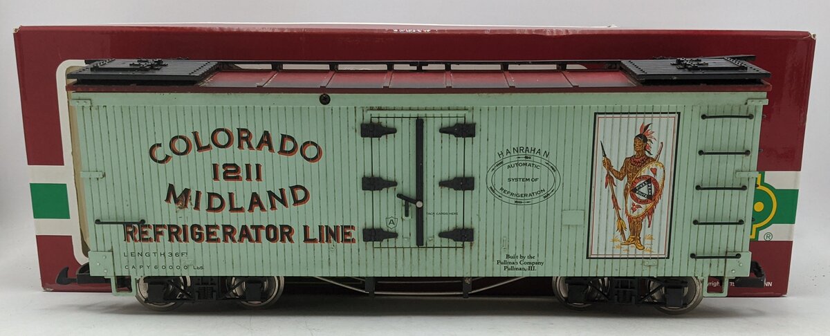 LGB 4072-P02 G Scale Colorado Midland Refrigerator Car #1211 (Metal Wheels) VG/Box