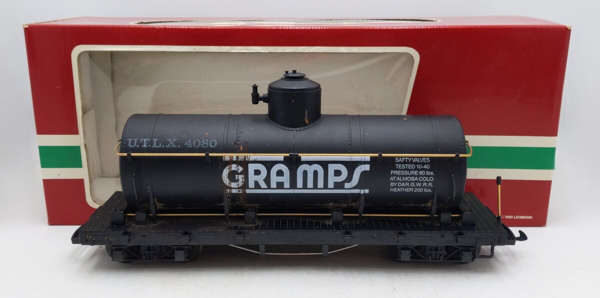 LGB 4080-Y02 G Scale UTLX "Gramps" Single Dome Tank Car (Metal Wheels) EX/Box